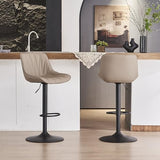YOUNIKE Bar Stools Set of 2 for Kitchen Island, Khaki Swivel Tall Barstools, Adjustable Bar Stool with Back, Faux Leather Padded Bar Chairs, Modern Counter Height Stools with 300LBS Support YOUNIKE