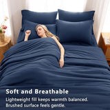 CozyLux Twin Comforter Set Navy Blue, 5 Pieces Bed in a Bag Twin Comforter Set with Sheets, All Season Bed Sets with Down Alternative Comforter, Fitted Sheet, Flat Sheet, Pillow Sham and Pillowcase CozyLux