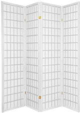 SQUARE FURNITURE Panel Shoji Screen Room Divider 3-10 Panel (4 Panel, Black, White, Cherry, Natural) SQUARE FURNITURE
