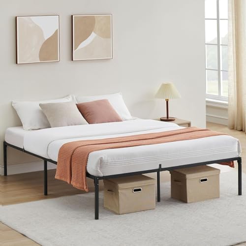 SunnyFurn Full Size Bed Frame,14 Inch Full Metal Platform Bed Frames, Heavy Duty Steel Slat, No Box Spring Needed, Mattress Foundation, Easy Assembly, No Noise and No Shaking SunnyFurn