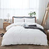 Saferay Green Super King 3 Piece Duvet Cover Set 100% Cotton Breathable All Season Super Soft Bedding 98x108 Inches with Zipper Closure & Corner Ties (Super King, White) Saferay Green