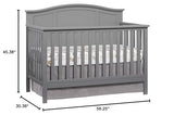 Oxford Baby Emerson 4-in-1 Convertible Baby Crib, Dove Gray, GreenGuard Gold Certified Oxford Baby