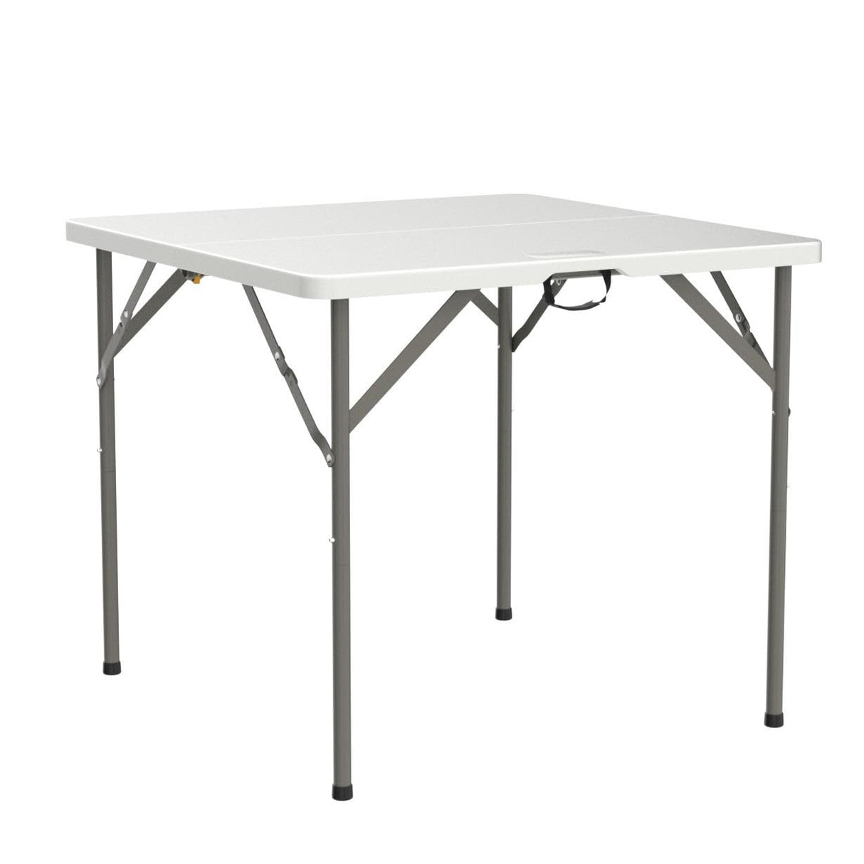 VINGLI 34" Fold in Half Square Table, Bi-Folding Commercial Table, Portable Plastic Dining Card Table for Kitchen or Outdoor Party Wedding Event, White VINGLI