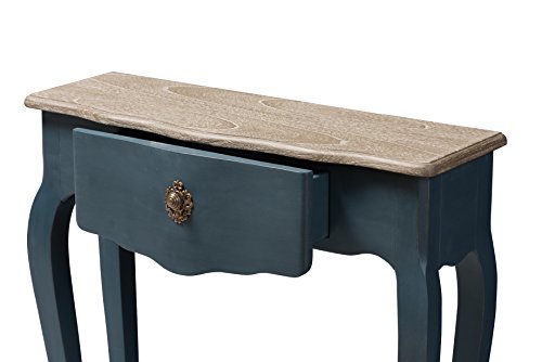 Baxton Studio Elancourt Classic and Provincial Spruce Finished Console Table, Blue Baxton Studio