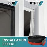 FCSOTSPS Garage Door Seal Top and Sides, 34.4FT Soft and Hard Composite Rubber Black Garage Door Weather Stripping Replacement, Universal Weatherproofing Garage Door Side Seal Strip FCSOTSPS