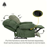 KEIKI Recliner Chair, Upholstered Nursery Rocker Reclining Chair with Side Pocket, Single Sofa Armchair for Living Room, Bedroom, Nursing, Reading, Army Green