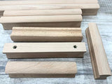 Tsnamay 6Pcs Unfinished Beech Wood Solid Furniture Pulls Handles,Unfinished Unpainted Paintable Wooden Handles Cupboard Closet Drawer Handle Tsnamay