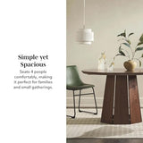 Walker Edison Modern Paneled-Wood Pedestal Base Round Top Dining Table, 48 Inch, Brown Walker Edison