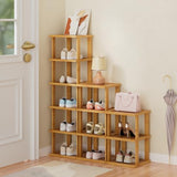 ZUJJAFY Vertical Shoe Rack for Entryway, Small Shoe Rack 7-Tier Tall Shelf for Narrow Spaces Free Standing Shoe Racks, Bamboo Shoe Rack Organizer for Closet Corner Bedroom and Garage ZUJJAFY