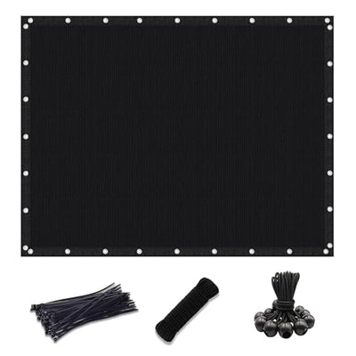 KANAGAWA 90% Sun Shade Cloth 12'X 20' Outdoor Pergola Shade Cover Canopy with Grommets UV Block Privacy Screen for Patio, Backyards, Outdoor, Carport, Garden, Black