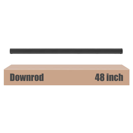 DPXMYG 48 inch Ceiling Fan Downrod with Extension Cord, 4 FT Black Downrod for Ceiling Fan, 1 inch Outside Diameter, Ceiling Fan Boom Suitable for a Wide Range of Fans (Black, Not Threaded) DPXMYG