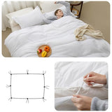 SheRest White Duvet Cover Full Size - Soft Brushed Microfiber, 3 Pieces, 1 Duvet Cover 80x90 Inches with Zipper Closure 8 Ties & 2 Pillow Shams, Breathable Bedding Set for All Season (No Comforter) SheRest