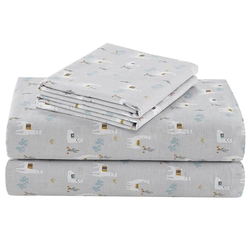 Comfort Spaces 100% Cotton Sheet Set Breathable, Lightweight, Soft with 12" Elastic Pocket Fits up to 14" Mattress, All Season Cozy Bedding, Matching Pillow Case, Twin Lama Multi 3 Piece Comfort Spaces