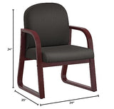 Boss Office Products Mahogany Frame Fabric Side Chair in Black, 250 (B9570-BK) Boss Office Products