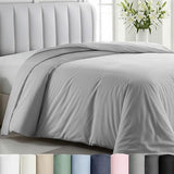 California Design Den Full/Queen Size Duvet Cover - Winner Good Housekeeping Best Bedding Awards 2025-400 Thread Count Sateen, 100% Cotton Comforter Cover, Button Closure & Corner Ties - Light Grey California Design Den