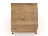 Manhattan Comfort Rockefeller Nightstand with Drawer and Cubby, Mid Century Modern Bedside Table, Minimalist Display and Storage Organizer, Ideal for Bedroom and Living Room, Nature/Rose Pink Manhattan Comfort
