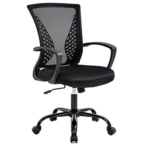 BestOffice Office Chair Ergonomic Desk Chair Mesh Computer Chair with Lumbar Support Armrest Mid Back Rolling Swivel Adjustable Task Chair for Women Adults, Black BestOffice