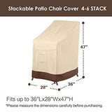 Vailge Stackable Patio Chair Cover,100% Waterproof Outdoor Chair Cover, Heavy Duty Lawn Patio Furniture Covers,Fits for 4-6 Stackable Dining Chairs,36"Lx28"Wx47"H,Beige&Brown Vailge