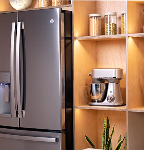 GE Tilt-Head Electric Stand Mixer | 7-Speed, 350-Watt Motor | Includes 5.3-Quart Bowl, Flat Beater, Dough Hook, Wire Whisk & Pouring Shield | Countertop Kitchen Essentials | Granite Gray GE