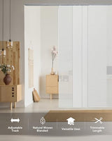 GoDear Design Adjustable Sliding Room Dividers Panel Blinds, Vertical Window Blinds, Door Blinds, Extendable Track from 45.8" to 86" W, Trimmable Panel Curtains Up to 96", Semi Privacy, Snowdrop GoDear Design