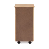 Linon Callie Multipurpose Six Drawer Natural Wood Rolling Storage Cart with Casters in Brown Linon