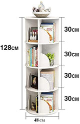 Intexca 4-Tier 360° Rotating Stackable Bookshelf Organizer in White Intexca