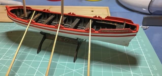 GAWEGM Ship Model - Whole Ribbed Double Mast Fishing Boat with Metal Accessories GAWEGM