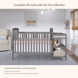 Dream On Me Anna 3-in-1 Convertible Full-Size Baby Crib & Changer with Storage in Steel Grey, GreenGuard Gold & JPMA, Pinewood, Converts to Day & Toddler Bed, 3 Mattress Heights, 1″ Changing Pad