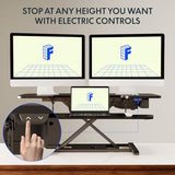 FLEXISPOT 40" Electric Standing Desk Converter, Height Adjustable Riser, Sit to Stand Monitor and Laptop Workstation with Wide Keyboard Tray, Black FLEXISPOT