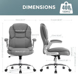 IWMH Executive Office Chair, Ergonomic Big and Tall Computer Desk Chair, High Back with Padded Flip-up Armrest, Lumbar Support Swivel Rolling Chair Grey IWMH