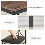 VECELO Kitchen Dining Room Table Set with 4 Chairs for Small Space, Apartment,Metal Steel Frame VECELO