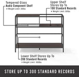 Crosley Furniture Provo Console Record Player Stand with Storage for Vinyl Records, Matte Black/Brown Crosley Furniture