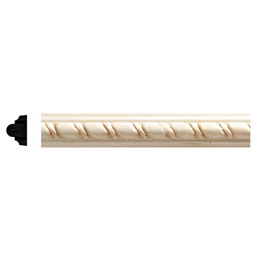 1811-4WHW Unfinished White Hardwood Rope Embossed Trim Moulding - WoodArtSupply