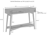Crosley Furniture Landon Sofa Console Table with Drawers and Shelf for Hall, Entryway, or Living Room, Acorn Crosley Furniture