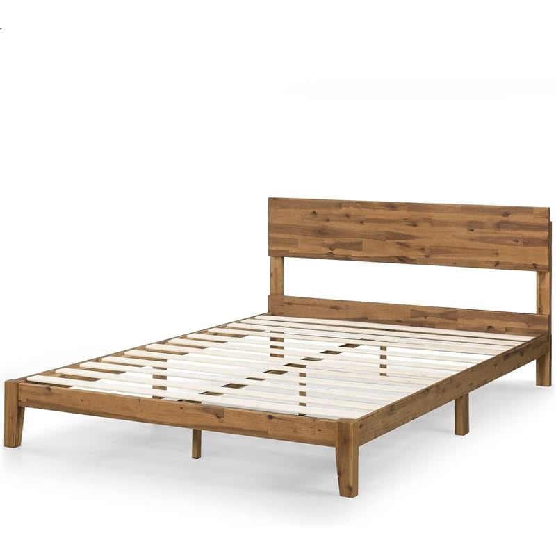 ZINUS Julia Wood Platform Bed Frame, Solid Wood Foundation with Wood Slat Support, No Box Spring Needed, Easy Assembly, Queen