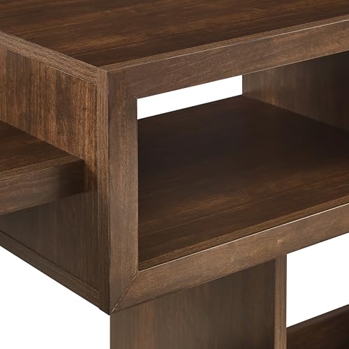 Crosley Furniture Nashville Mid Century Modern Console Record Player Stand, Stores Up to 220 Vinyl Records, Medium, Brown Crosley Furniture