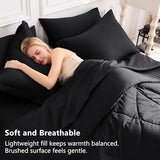 CozyLux Full Size Comforter Sets Black - 7 Pieces Bed in a Bag Full, Luxury Soft Bed Set for All Seasons, Bedding Set with Down Alternative Comforter, Sheets, Pillowcases & Shams CozyLux
