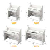 Walisk Modern Reception Desk with Lockable Drawer and Open Shelves, Rectangular, White and Walnut, 60x38x92cm, Office, Working WoodArtSupply