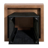 Christopher Knight Home Sami Mid Century Modern Coffee Table for Living Room Furniture/Apartment, Square Side Table with Wood Grain Top, Wooden End Table with Sturdy Pedestal Base, Black + Brown Christopher Knight Home