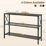 Hoctieon Industrial Console Table, 3 Tier Entryway Table, Hallway Table, Narrow Sofa Table with Shelves, Entrance Table for Entryway, Living Room, Foyer, Hallway, Office, Grey Hoctieon