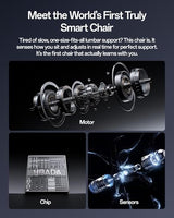 Hbada X7 Smart Ergonomic Chair, Office Chair, with Fully Automated Lumbar Tracking, 4D Adjustable Headrest, 720° Adjustable Armrests, Ventilated Seat Cushion, Swivel, Grey Hbada