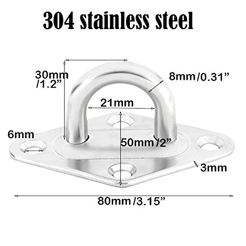 TooTaci 1000lb Capacity Hammock Hooks Heavy Duty, Hammock Hanging Kit with Screw Bolts, Stainless Steel Hammocks Wall Mount Kit, Ceiling Hook for Indoor Outdoor, Swing Chairs Hanging TooTaci