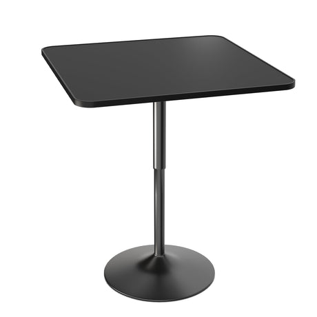Magshion 31.5" Square Pub Table Height Adjustable 27.6"-36" Cocktail Table with Metal Base MDF Top Non-Rotatable for Dining Bistro Café Home Bar, Black Magshion