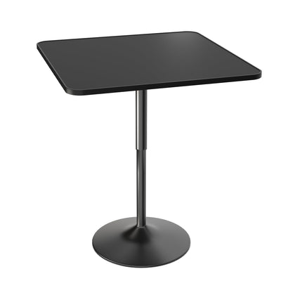 Magshion 31.5" Square Pub Table Height Adjustable 27.6"-36" Cocktail Table with Metal Base MDF Top Non-Rotatable for Dining Bistro Café Home Bar, Black