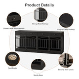 GarveeHome Dog Crate Furniture for 2 Dogs, Dog Kennel Indoor with 4 Storage Drawers and Feeding Bowls, Double Dog Crate TV Stand for Small Medium Dogs, Black GarveeHome