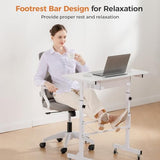 COMHOMA Small Standing Desk Adjustable Height Small Computer Desk Mobile Portable Rolling Laptop Table with Wheels 32" Computer Workstation Sit Stand Desks Portable Standing Table Treadmill desks COMHOMA