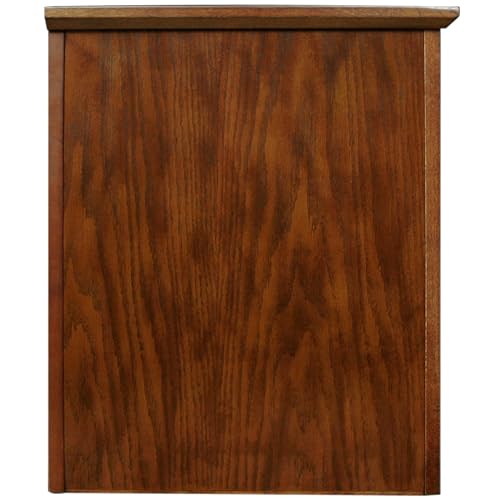 Leick Home 82360 Solid Wood Mission Oak Four Door TV Stand For 65" TVs Universal TV Console Living Room Storage Shelves Entertainment Center, Mission Oak Leick Home