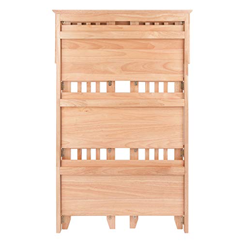 Winsome Wood Mission-Style Natural Beechwood 4-Tier Folding Shelf Winsome