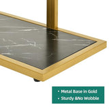 YITAHOME Gold Console Table with LED Lights, Entryway Table, Modern Narrow Sofa Side Foyer Accent Table with Faux Marble Top Luxury for Entry Way, Hallway, Living Room, Faux Marble Black YITAHOME