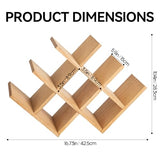 KIRIGEN Wooden 8-Bottle Wine Rack - 3-Tier Wood Wine Display Rack/Free Standing and Countertop Wine Storage Shelf - Bottle Holder/Cabinet Glass Rack Natural XHJJ3-NA KIRIGEN